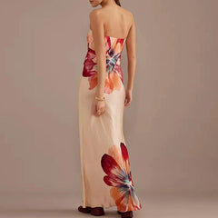 2024 Vintage Bloom Strapless Maxi Dress