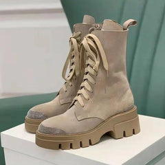 2024 Britain Style Suede Knight Boots - Trendy Mix