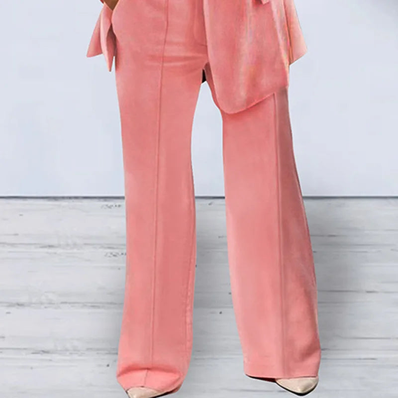 Spring Fall Fashion Women's Jacket Coat Pants 2 Piece Sets Office Lady Blazer Pants Sets Tracksuit Sets Female Coat Outfits New