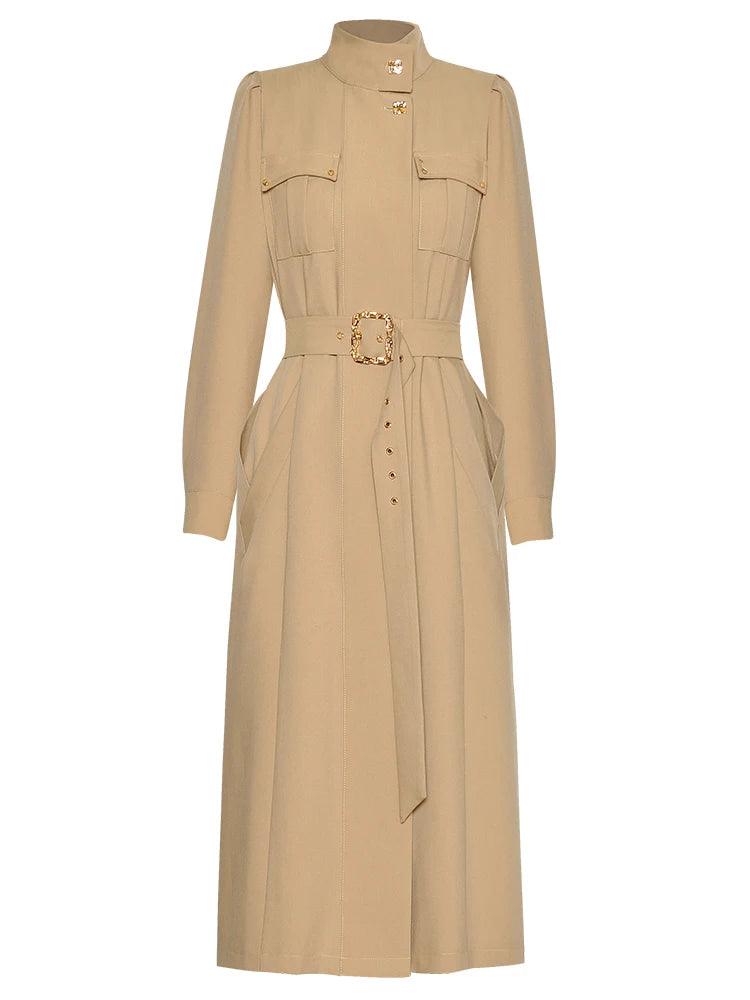 Black Vintage Trench Coat with Sashes