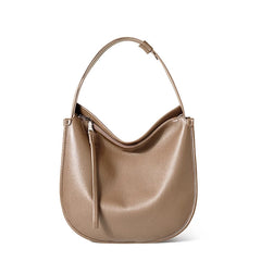 Classic Brown Leather Hobo Bag - Trendy Mix