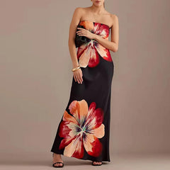 2024 Vintage Bloom Strapless Maxi Dress