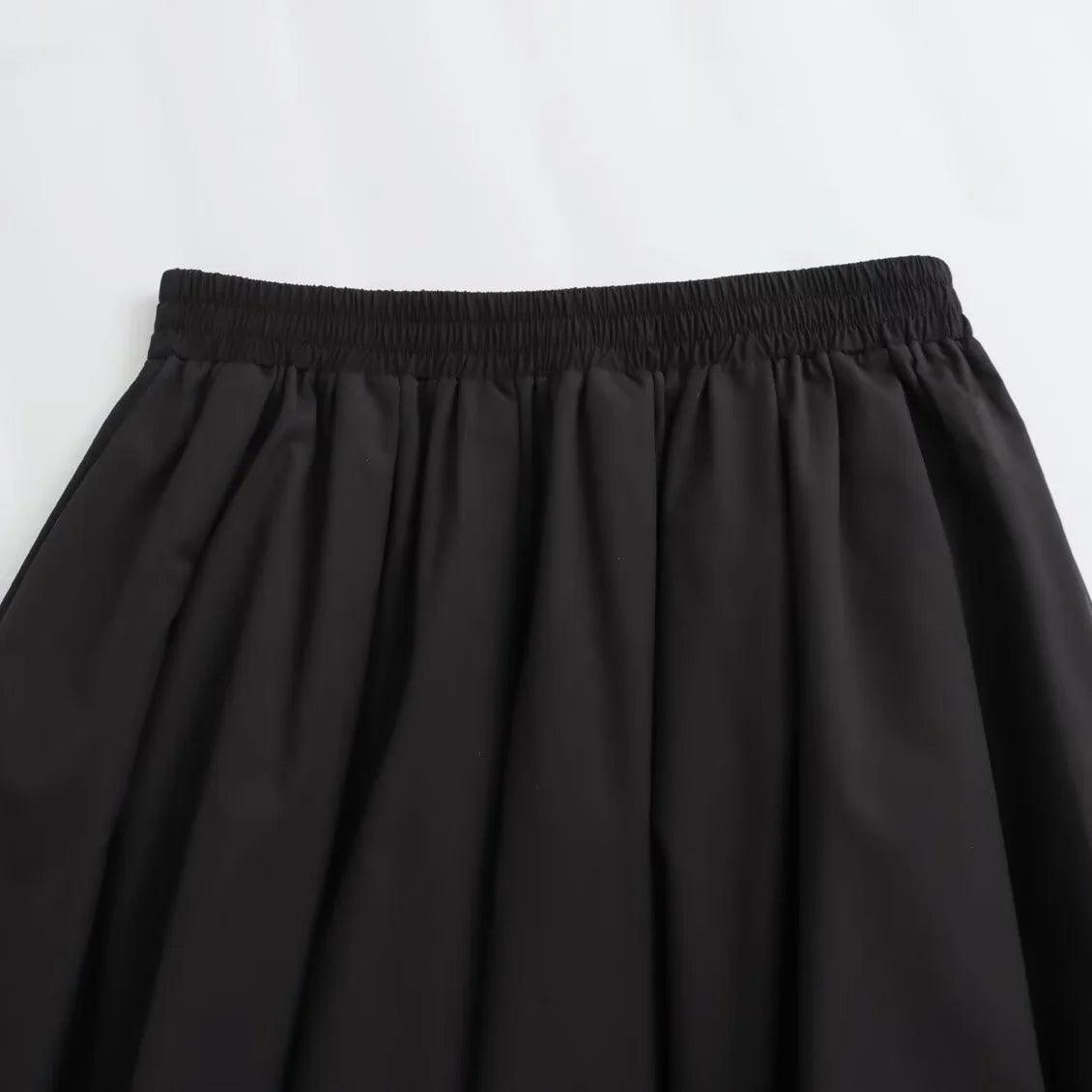 Chic Vintage Pleated A-Line Skirt - Trendy Mix