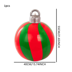 1Pc 40cm Christmas Decoration Ball Ornament PVC Inflatable Outdoor Holiday Yard Lawn Porch Decoration Navidad Foam Balls 2025 - Trendy Mix