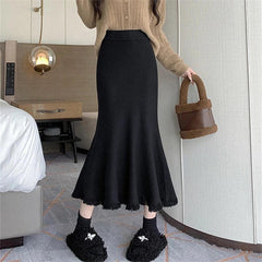 Tassel Fishtail Knit Skirt for Women