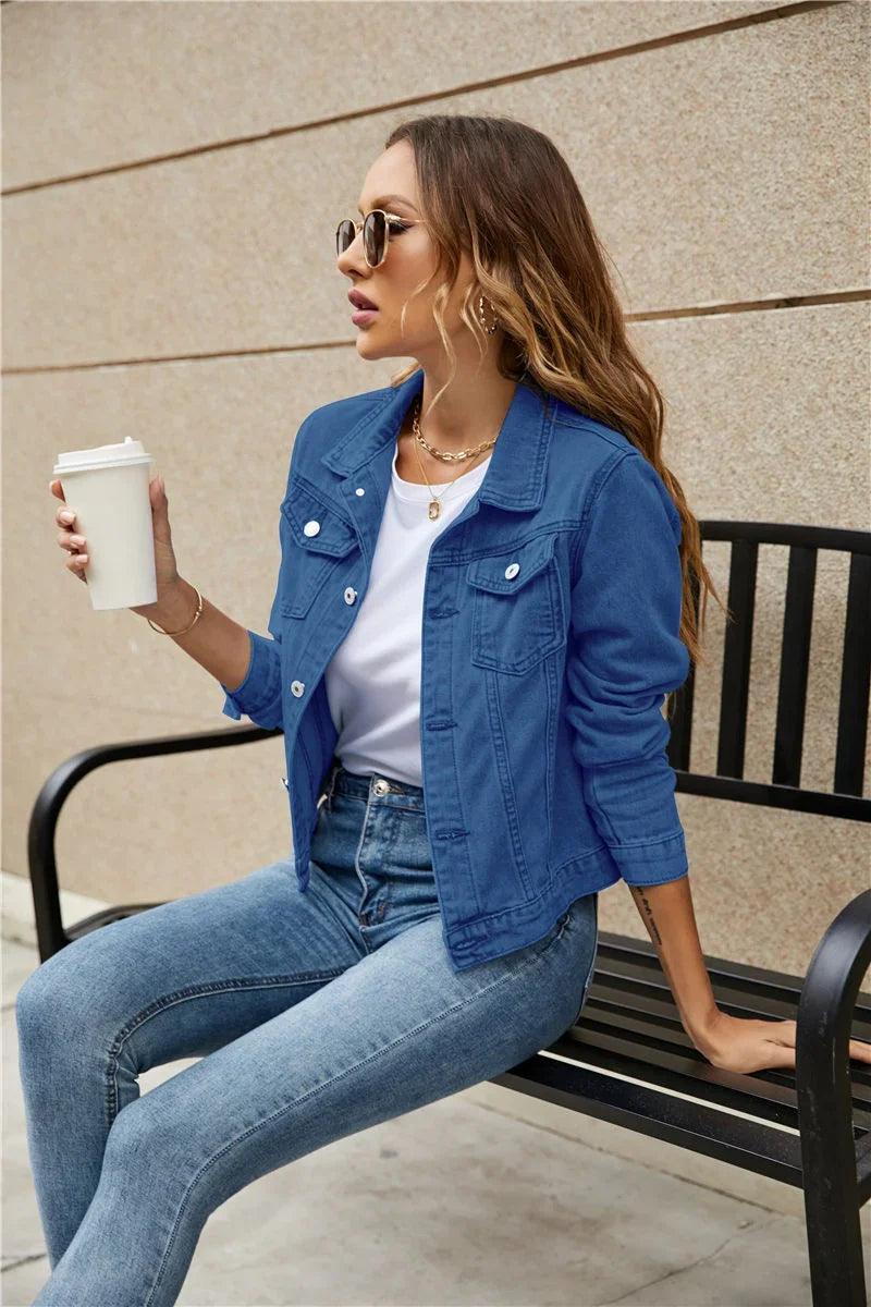 2024 Women's Slim Fit Short Denim Jacket