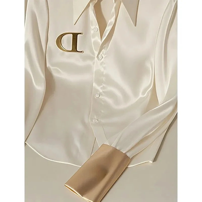 2024 White Shirt Female Autumn Fashion