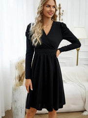 Timeless Puff Sleeve Midi Dress - Trendy Mix