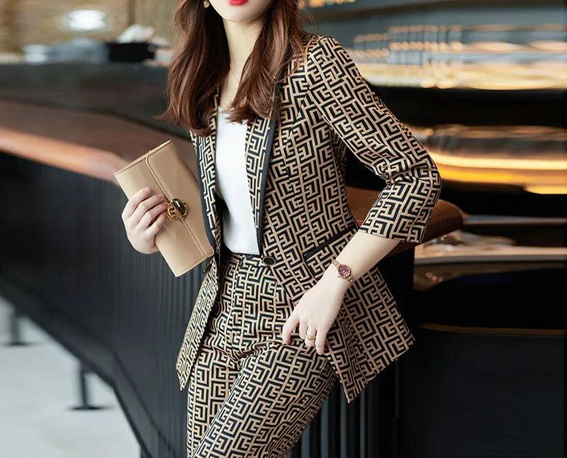 Tesco Formal Blazer For Women Jackets And Pants 2 Piece Set Business Suits Work Wear - Trendy Mix