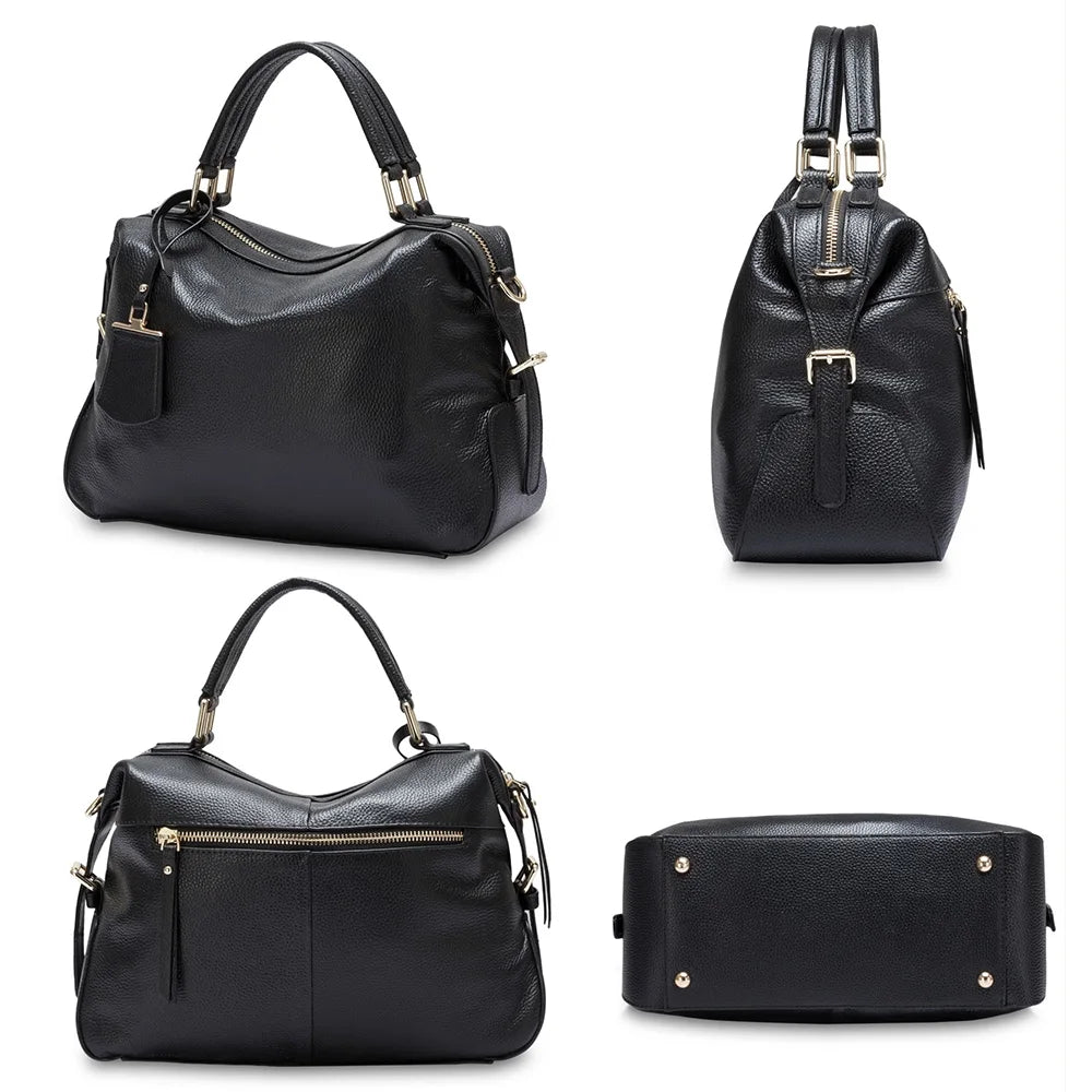 Elegant Boston Leather Tote