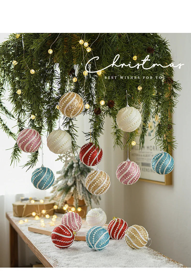 8cm Christmas Ball Tree Decoration Hanging Ornament Christmas Decoration Pendant Xmas Tree Home 2024 Navidad Natal New Year Gift