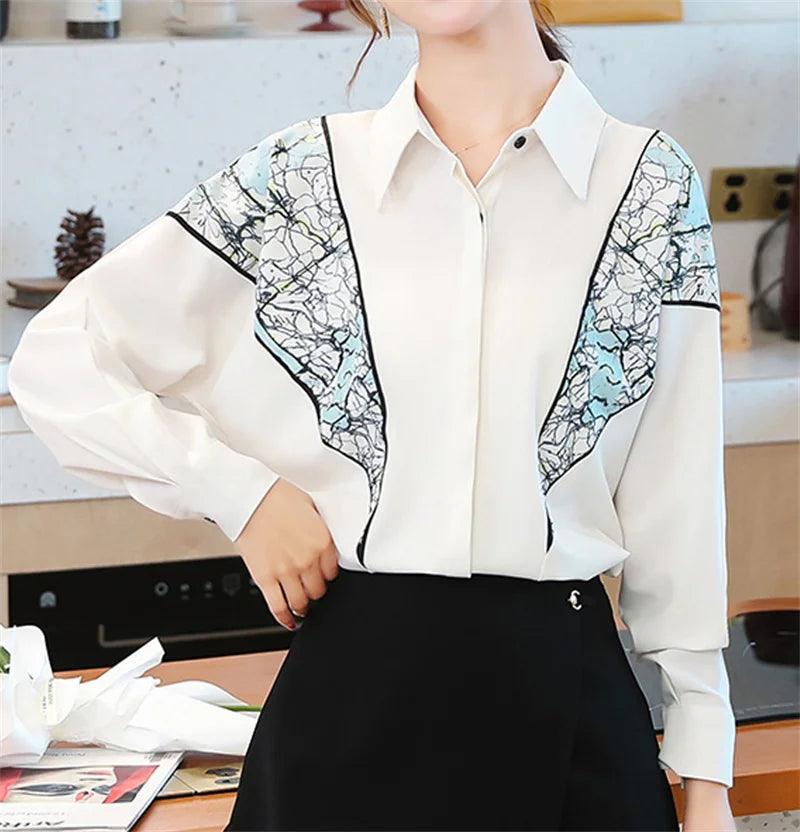 Spring Autumn Long Sleeve Office Ladies Blouses Tops - Trendy Mix