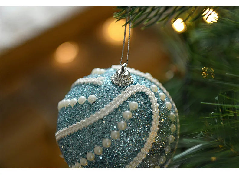 8cm Christmas Ball Tree Decoration Hanging Ornament Christmas Decoration Pendant Xmas Tree Home 2024 Navidad Natal New Year Gift