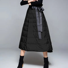 Winter new arrival Down Skirt A-line warm down skirt women's fashion long Package Buttocks warm white duck down skirt