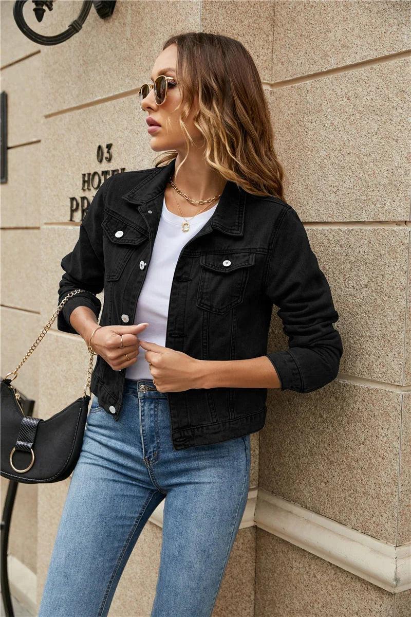 2024 Women's Slim Fit Short Denim Jacket