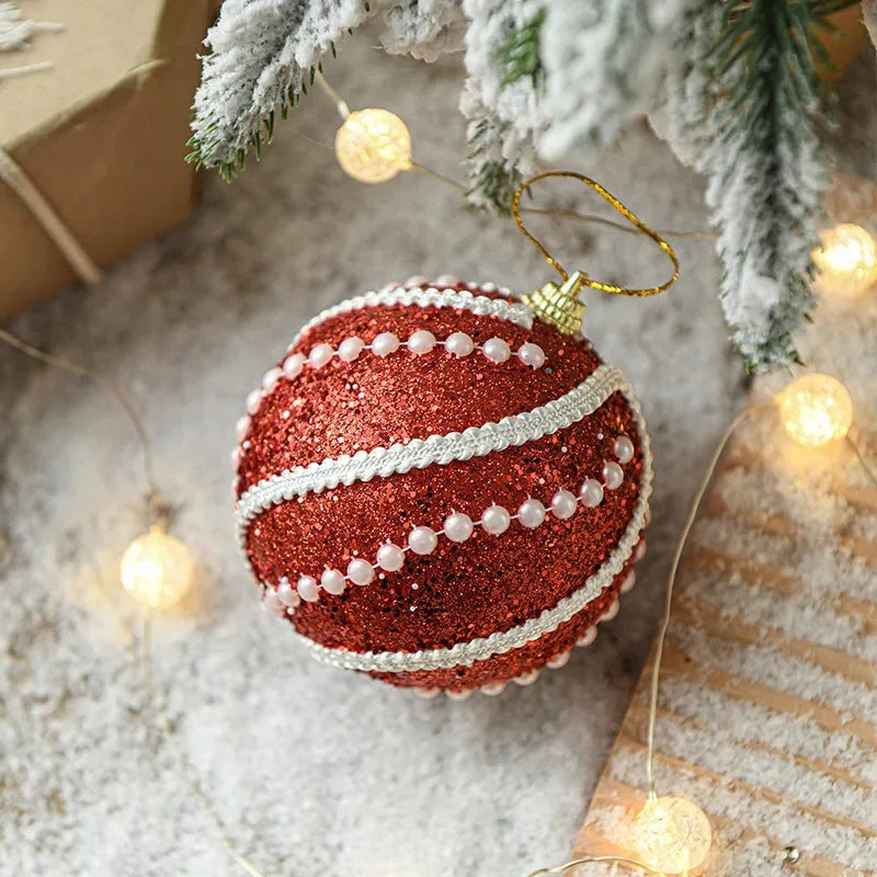 8cm Christmas Ball Tree Decoration Hanging Ornament Christmas Decoration Pendant Xmas Tree Home 2024 Navidad Natal New Year Gift