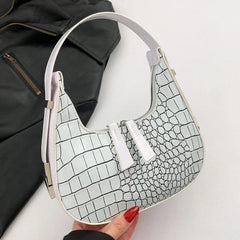 Retro Crocodile Print Chic Shoulder Bag - Trendy Mix