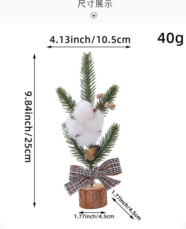 25CM Mini Christmas Decorations Desktop Small Christmas Tree Decoration Pottery Festival Scene Decor Arboles De Navidad