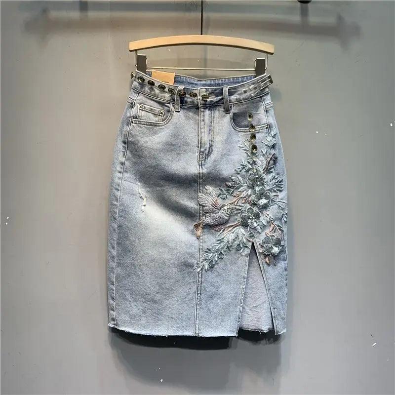 New Fashion Embroidery Flower Skirt - Trendy Mix