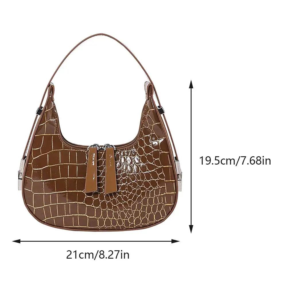 Retro Crocodile Print Chic Shoulder Bag - Trendy Mix