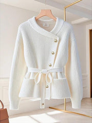 White Knit Sweater & Midi Skirt Set