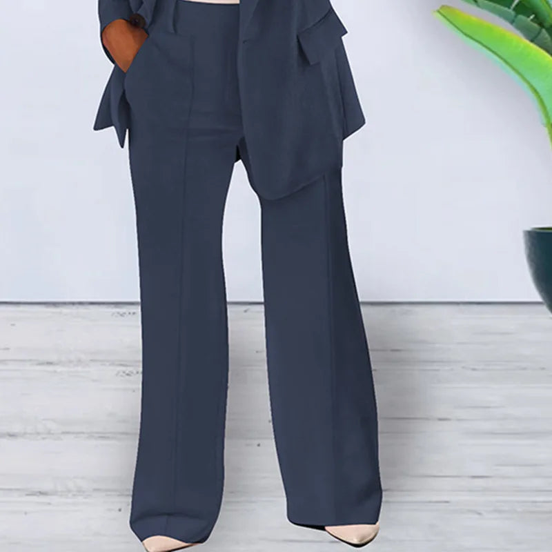 Spring Fall Fashion Women's Jacket Coat Pants 2 Piece Sets Office Lady Blazer Pants Sets Tracksuit Sets Female Coat Outfits New