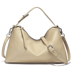 Elegant Genuine Leather Hobo Satchel Bag - Trendy Mix