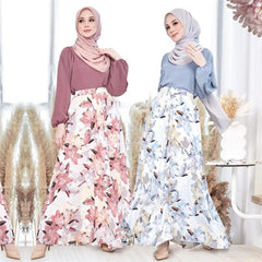 Islamic Floral Print A-Line Maxi outfit for Women - Trendy Mix