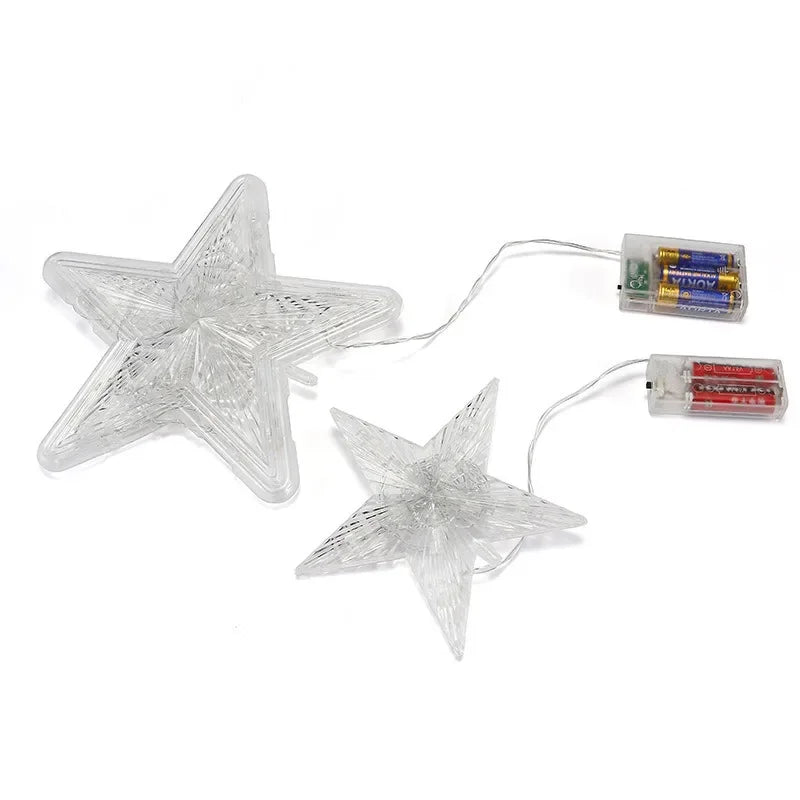 Christmas Tree Ornaments Stars LED Light Lamp Christmas Decorations Home Xmas Trees New Year 2024 Navidad Natal Noel 15cm/23cm