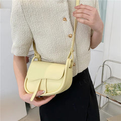 Stylish PU Leather Saddle Bag - Trendy Mix