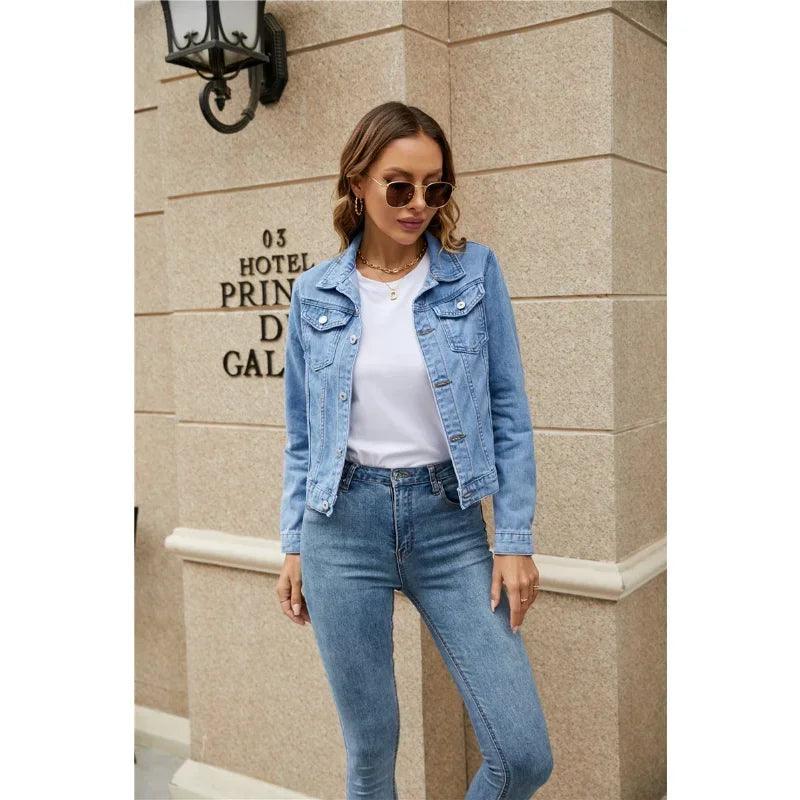 2024 Women's Slim Fit Short Denim Jacket