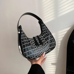 Retro Crocodile Print Chic Shoulder Bag - Trendy Mix