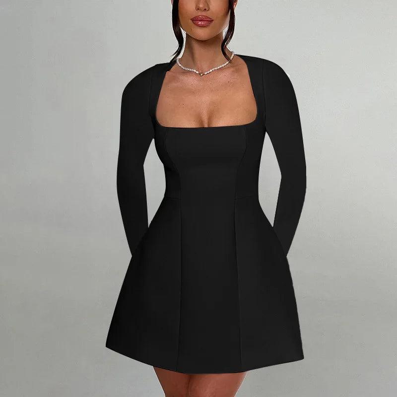 Sleek Square Neck Mini Dress