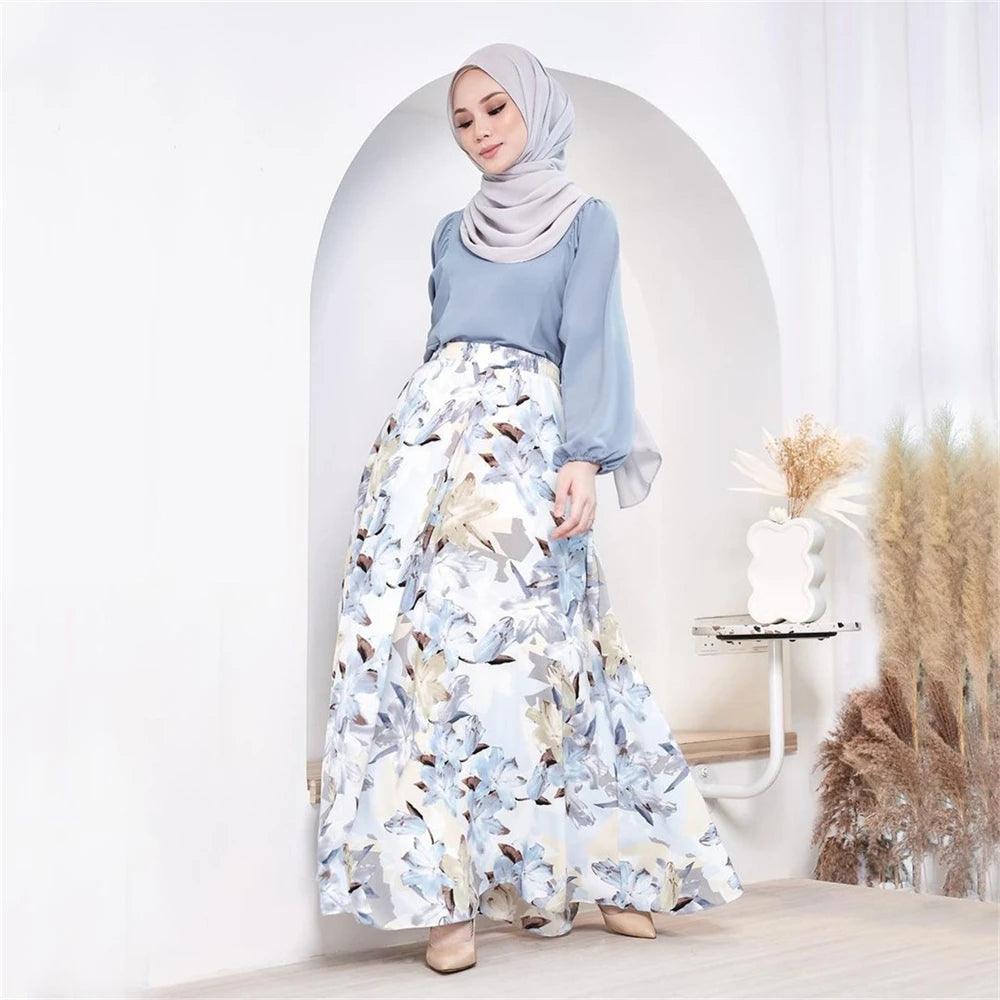 Islamic Floral Print A-Line Maxi outfit for Women - Trendy Mix