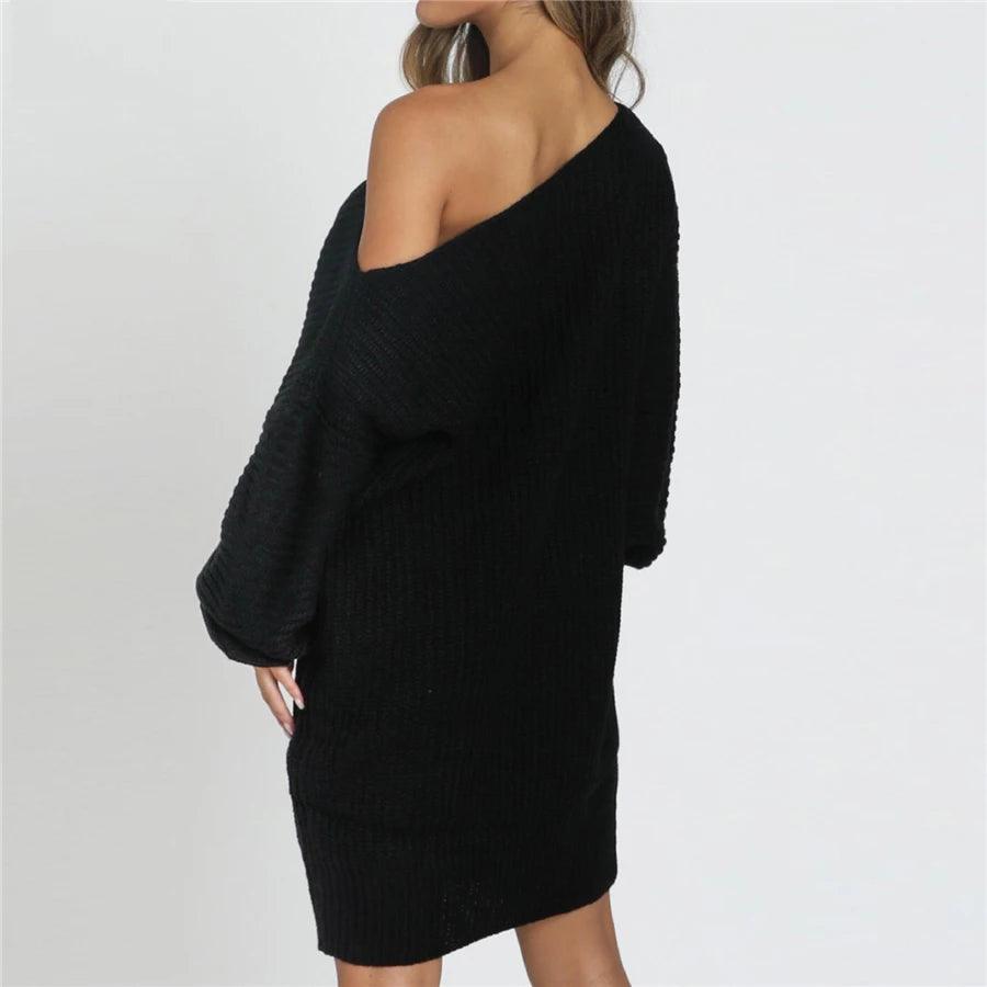 Cozy Glam Off-Shoulder Sweater Dress