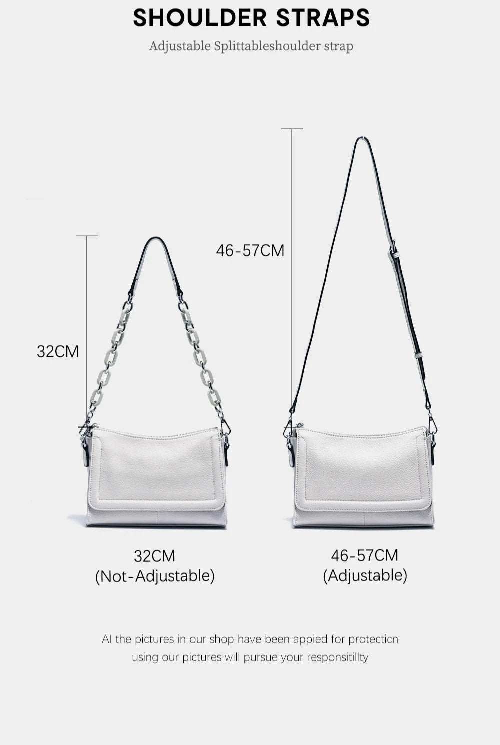 Luxury Soft Leather Top-Handle Bag with Acrylic Chain