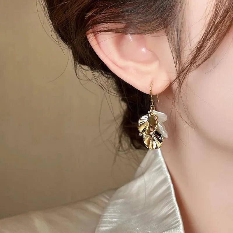 Shell Petal Pendants Earrings - Trendy Mix