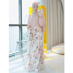 Islamic Floral Print A-Line Maxi outfit for Women - Trendy Mix