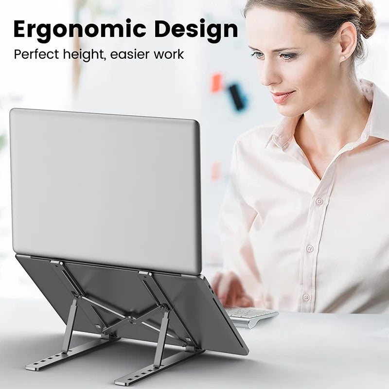 Portable Aluminum Laptop Stand: Adjustable & Cool