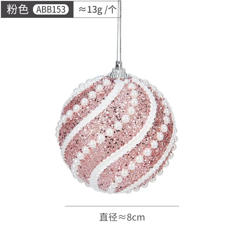 8cm Christmas Ball Tree Decoration Hanging Ornament Christmas Decoration Pendant Xmas Tree Home 2024 Navidad Natal New Year Gift