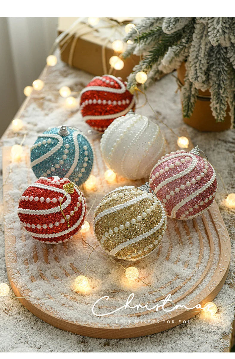 8cm Christmas Ball Tree Decoration Hanging Ornament Christmas Decoration Pendant Xmas Tree Home 2024 Navidad Natal New Year Gift