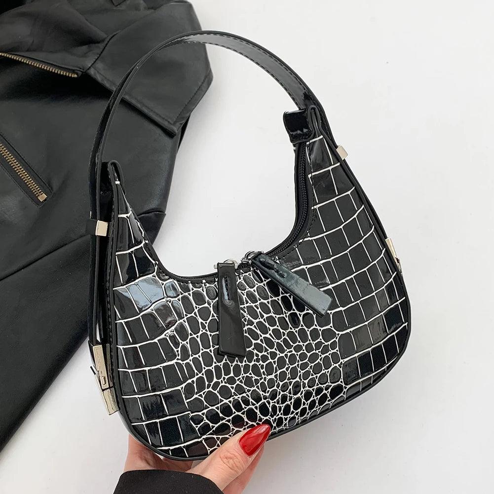 Retro Crocodile Print Chic Shoulder Bag - Trendy Mix