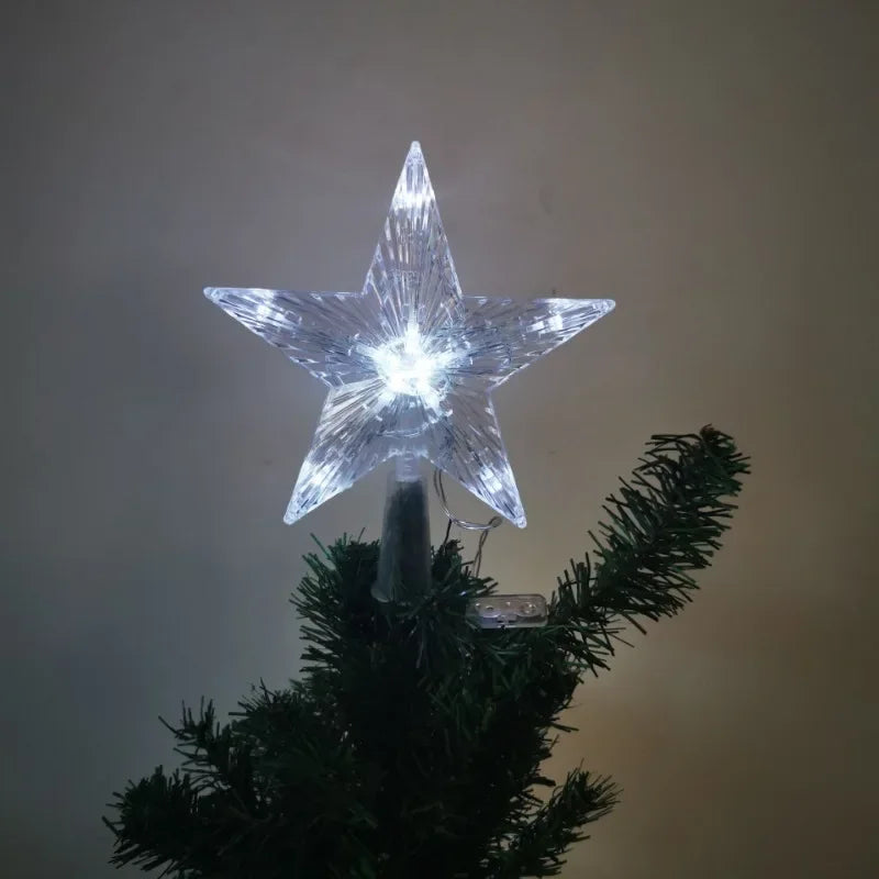 Christmas Tree Ornaments Stars LED Light Lamp Christmas Decorations Home Xmas Trees New Year 2024 Navidad Natal Noel 15cm/23cm