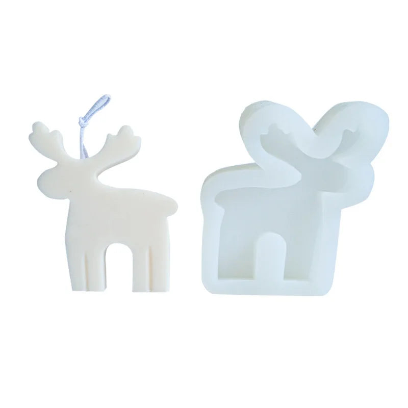 3D Deer Candle Silicone Mold for Christmas Decor