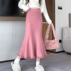 Tassel Fishtail Knit Skirt for Women