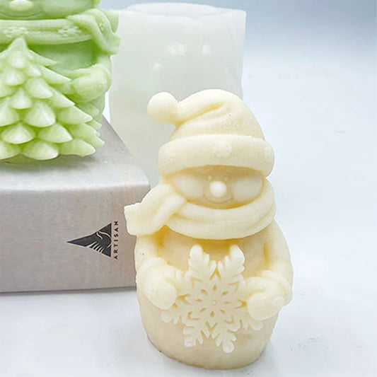 Christmas Snowman Aromatherapy Candle Silicone Mold DIY