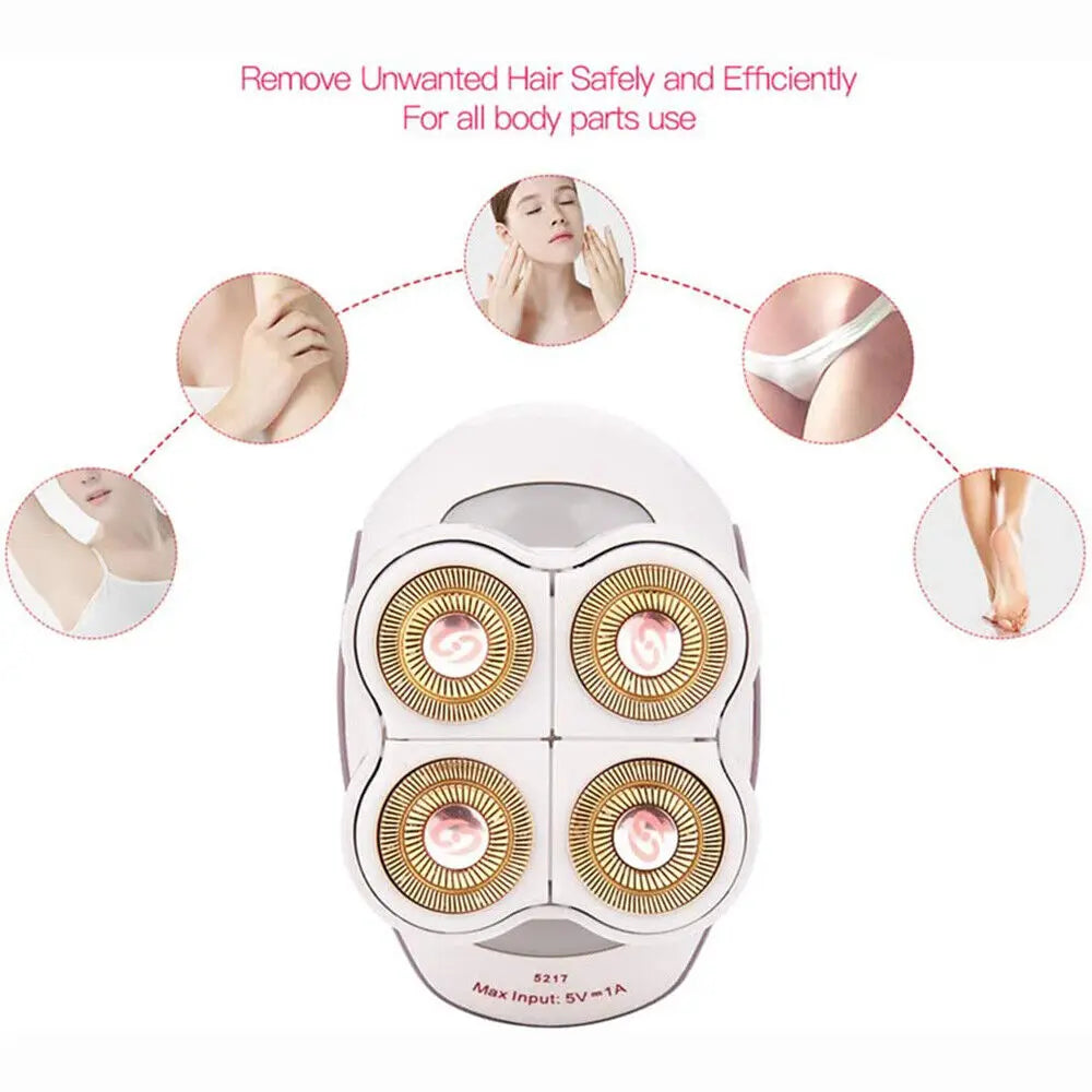 Electric razor for painless hair removal on body and face