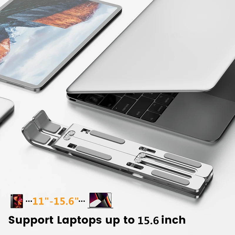 Portable Aluminum Laptop Stand: Adjustable & Cool