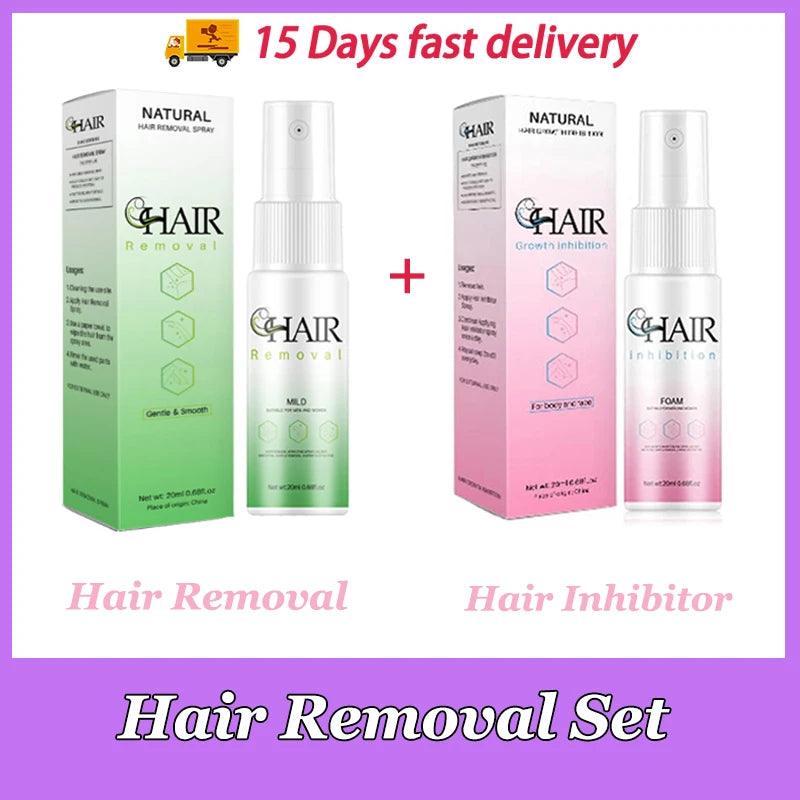 Rapid Hair Removal & Regrowth Inhibitor Spray Set - Trendy Mix