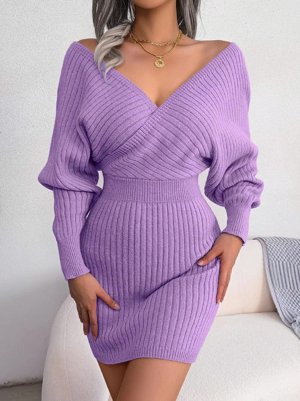 2024 Effortless Chic Bodycon Sweater Dress - Trendy Mix